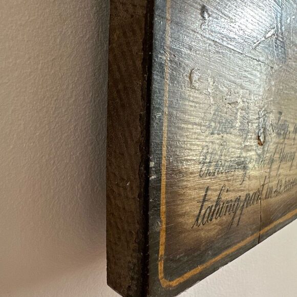 Vintage wall plaque / wooden board frame painting of horse by B. d’Arte F. Conz - Picture 6 of 6